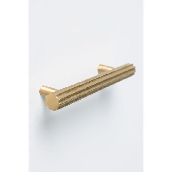 Anthropologie Gold Lucille Fluted Kitchen Handle 3" inch Set of TWO - Picture 5 of 5